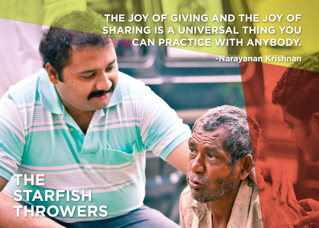 Quote: "The joy of giving and the joy of sharing is a universal thing you can practice with anybody." - Narayanan Krishnan
