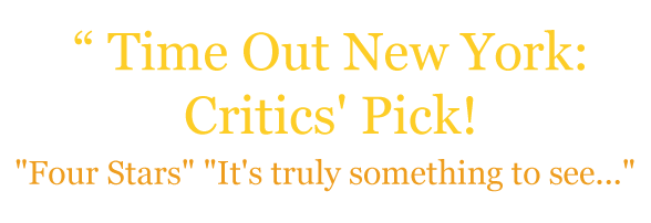 Quote: "Time Out New York: Critic's Pick!" "Four Stars" "It's truly something to see.." 